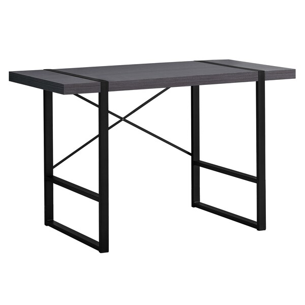 Computer Desk, Home Office, Laptop, 48"L, Work, Metal, Laminate, Grey, Black, Contemporary, Modern
